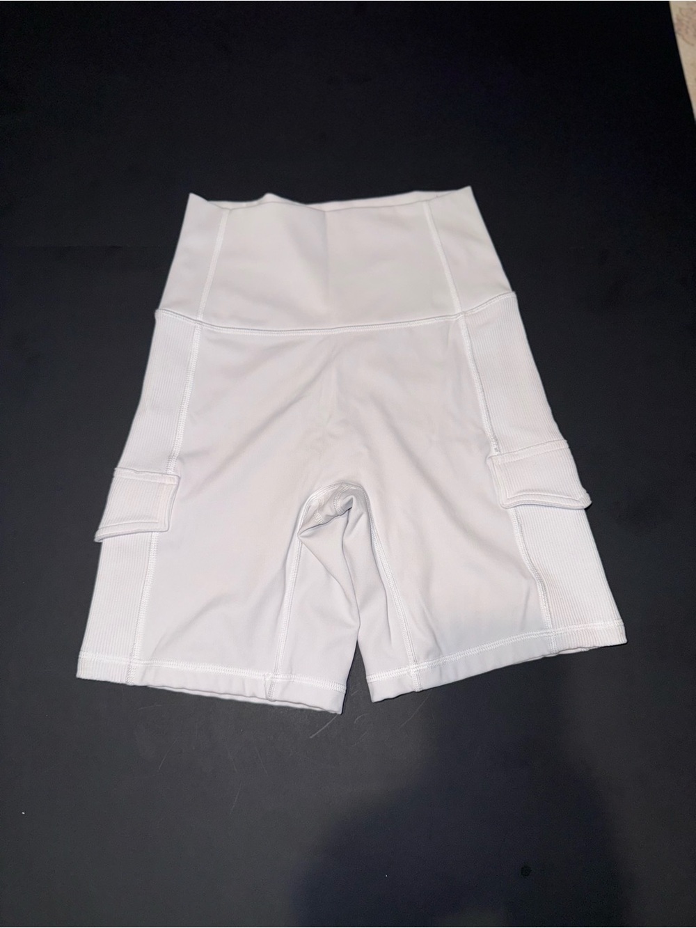 aerie White High-Rise Cargo Bike Shorts